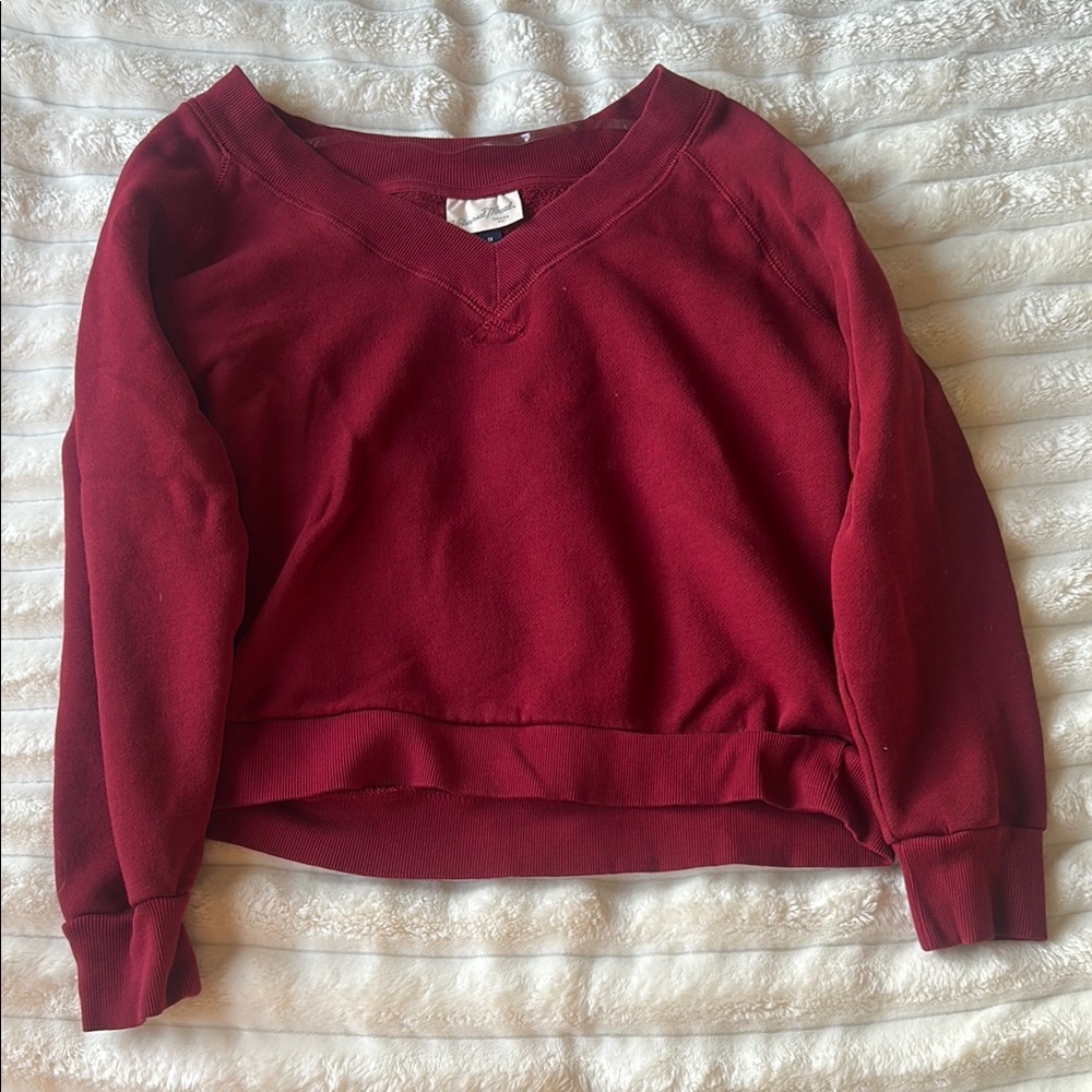 Red V-Neck Sweatshirt